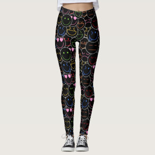 Leggings de emoticonos neones: vibraciones retro y