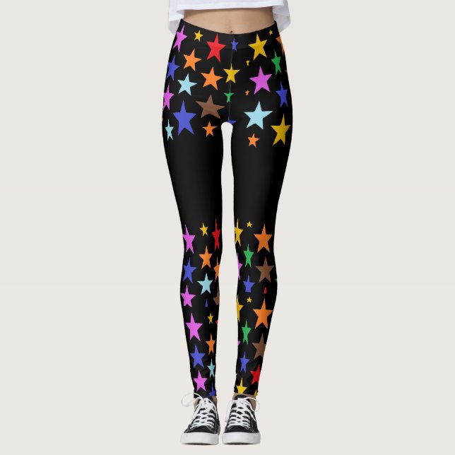 Leggings De Entrenamiento De Calidad Con Estrellas (Anverso)