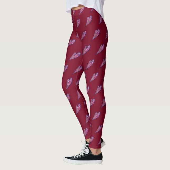 Leggings de entrenamiento de corazones de amor de  (Izquierda)
