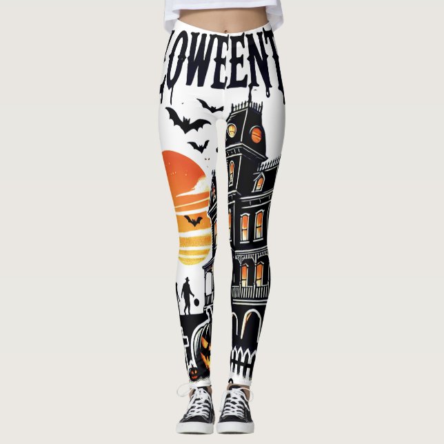 Leggings de escenas espeluznantes de la ciudad de  (Anverso)