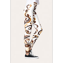 Leggings de Estampado de Café para Amantes del Caf