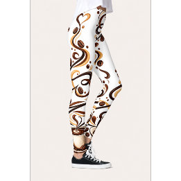 Leggings de Estampado de Café para Amantes del Caf