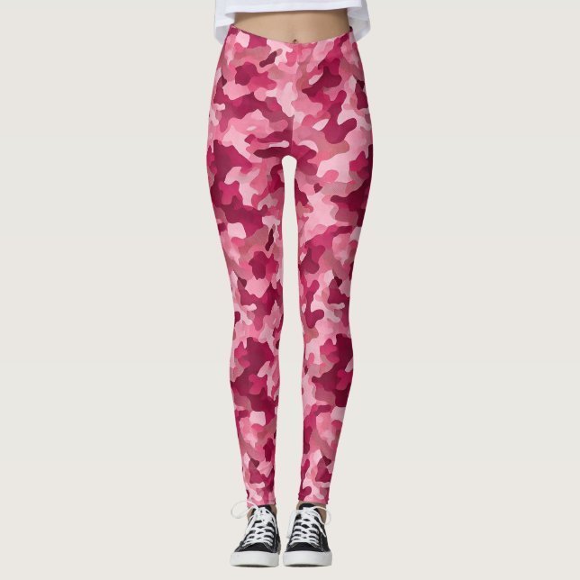Leggings de estampado de camuflaje rosa (Anverso)