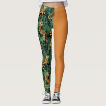 Leggings de estampado de jungla de tigre Naranja