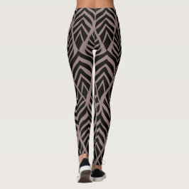 Leggings de estampado de safari abstracto marrón y