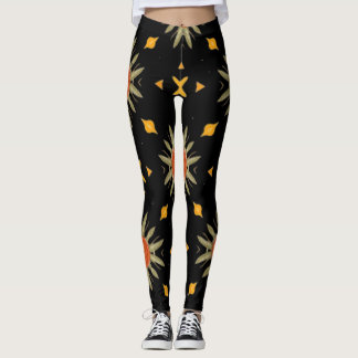 Leggings de estampado geométrico de terracota con