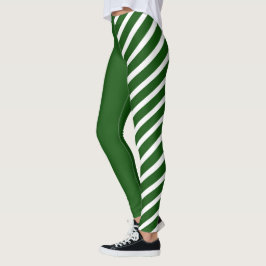 Leggings de éster verde y blanco