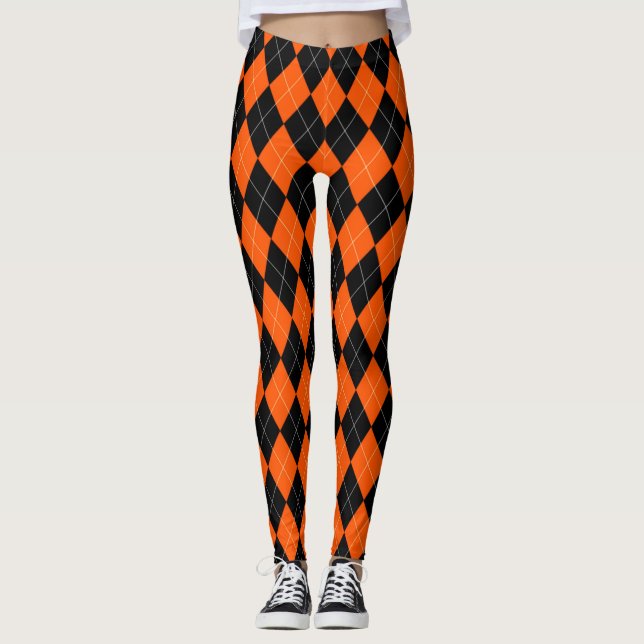 Leggings de estilo negro y Naranja (Anverso)