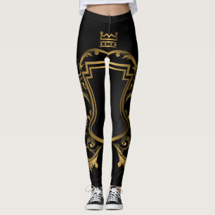 Leggings de estilo oro negro