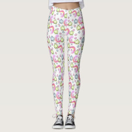 Leggings de estrella de malvavisco kawaii pastel