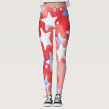 Leggings de estrellas patrióticas para el 4 de jul
