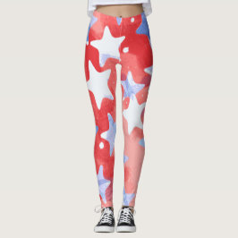 Leggings de estrellas patrióticas para el 4 de jul