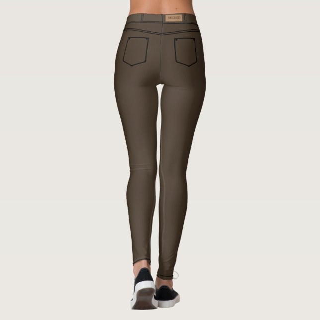Leggings de Falso Jean Marrón (Reverso)