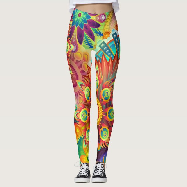 leggings de flores psicodélicas (Anverso)