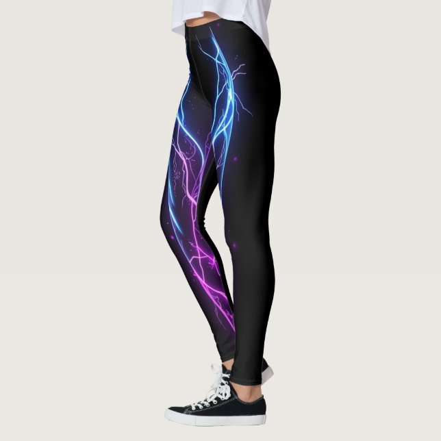 Leggings de flujo de energía de neón para gimnasio (Izquierda)