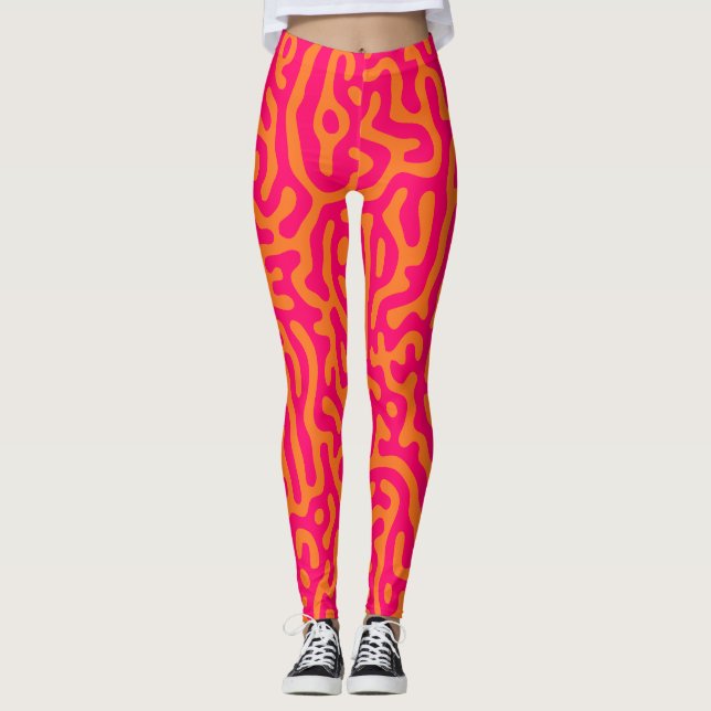Leggings de fucsia naranja modernos y elegantes (Anverso)
