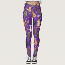 Leggings de gato de Navidad Meowy - Regalo para ma