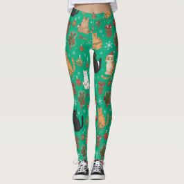 Leggings de gato Meowy Christmas - Regalo para mam
