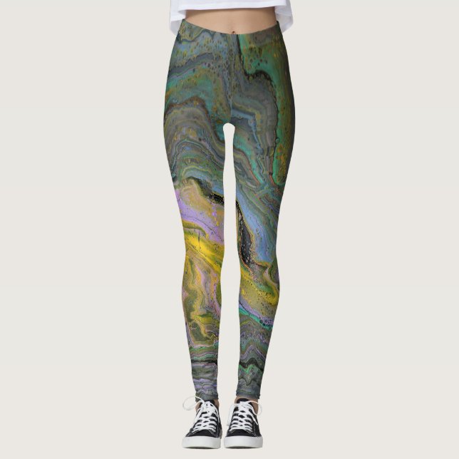 Leggings de geoda abstracta de acrilico Imaginatio (Anverso)