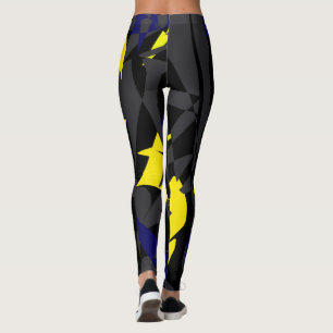 Leggings de geometría de arte abstracto funky
