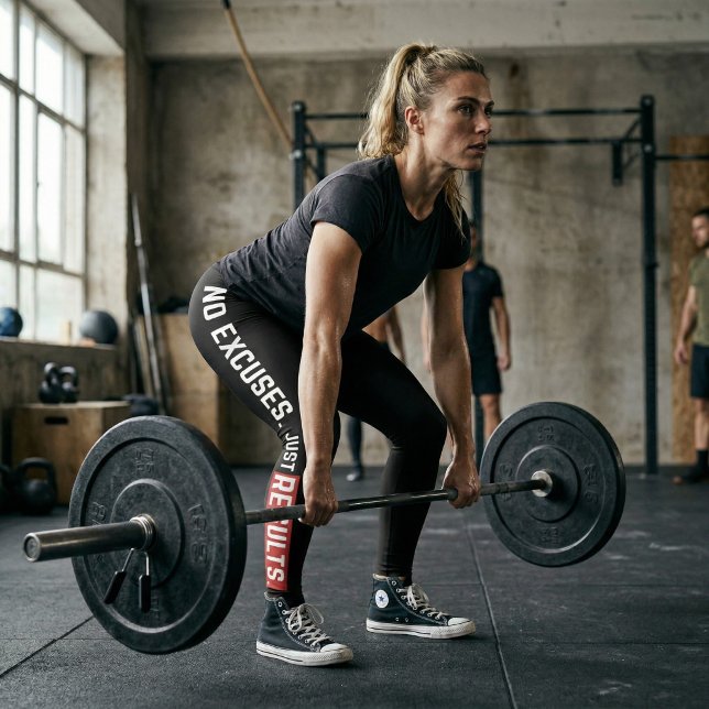 Leggings de Gimnasio Sin Excusas Solo Resultados (No excuses. Just results.
Push harder. Train stronger. Become unstoppable.)