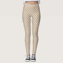 Leggings de Gingham blanco marrón