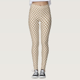 Leggings de Gingham blanco marrón