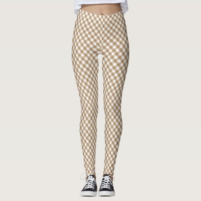 Leggings de Gingham blanco marrón (Anverso)