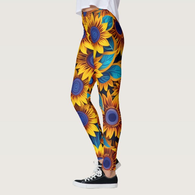 Leggings de girasol vibrante (Izquierda)