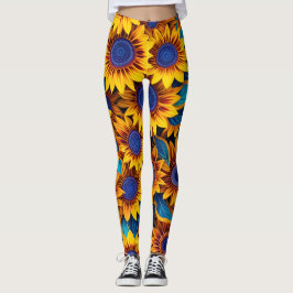 Leggings de girasol vibrante