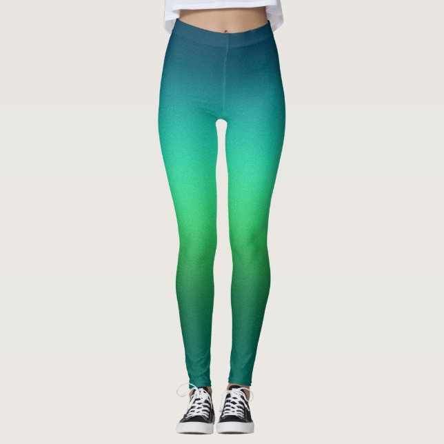 Leggings de gradiente de verde a turquesa ombre at (Anverso)