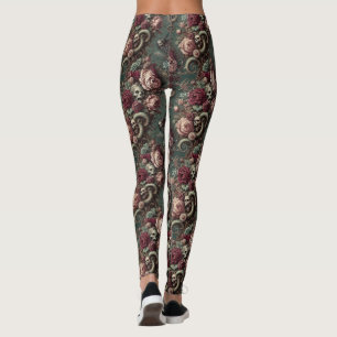 Leggings De Hueso y Vino - Victoriano Gótico