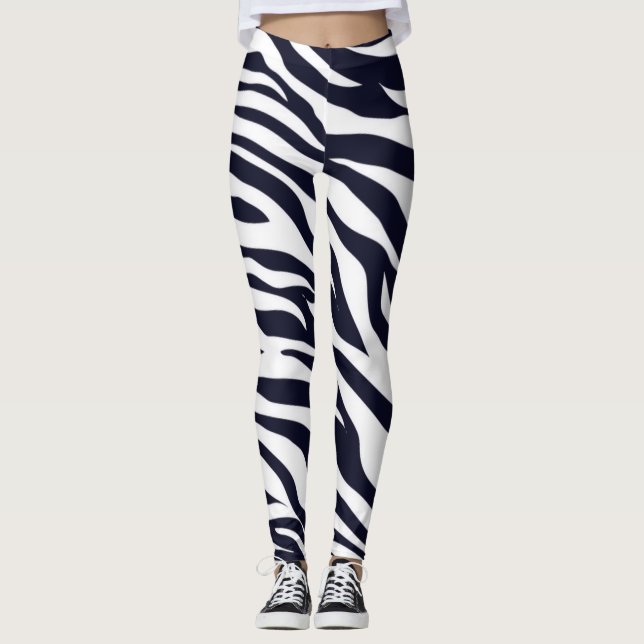 Leggings de impresión para animales blancos y negr (Anverso)