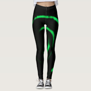 Leggings de Impresión Total con Remolino Verde sob