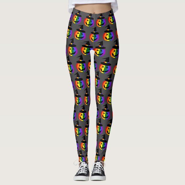 Leggings de Jack-O'-Lantern del Orgullo LGBT+ (Anverso)
