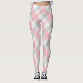 Leggings De la cinta de la tela escocesa polainas rosadas