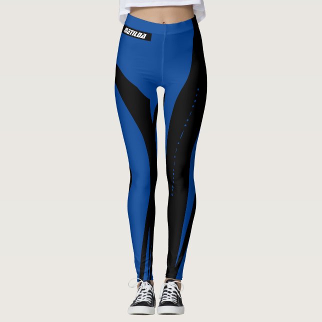 Leggings de las mujeres Black Royal Blue (Anverso)