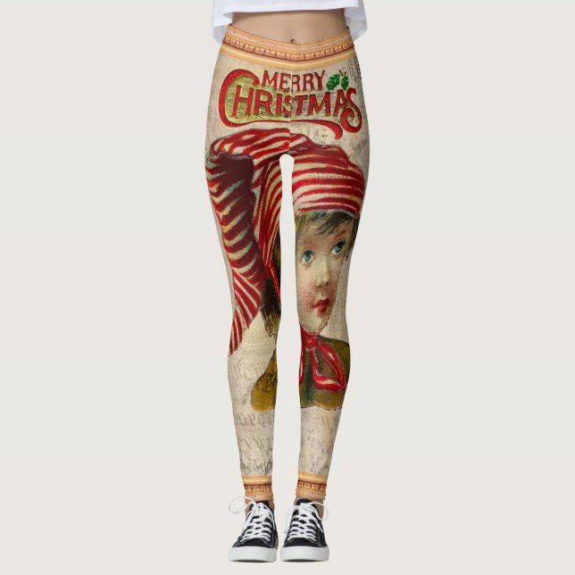Leggings de las mujeres de Navidad antiguas (Anverso)