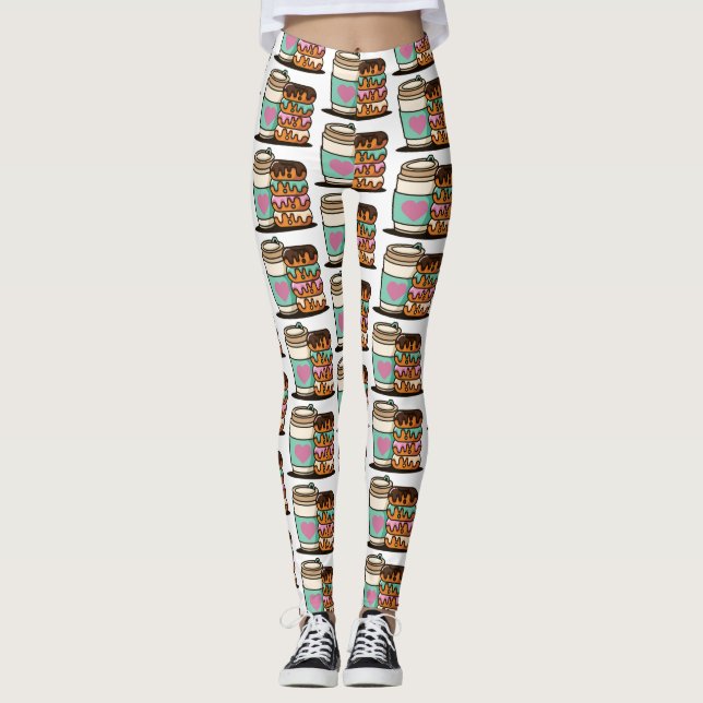 leggings de los amantes de los donut del café (Anverso)