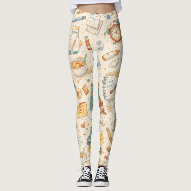 Leggings de Mañana Caótica en la Escuela Retro (Anverso)