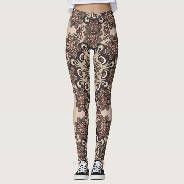 leggings de mandala floral (Anverso)
