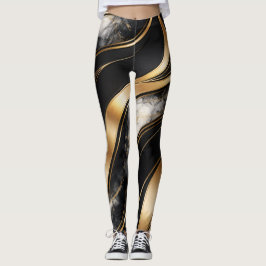 Leggings de mármol abstracto de lujo