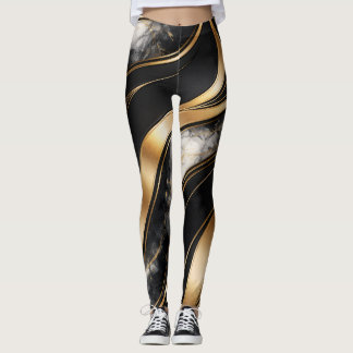 Leggings de mármol abstracto de lujo