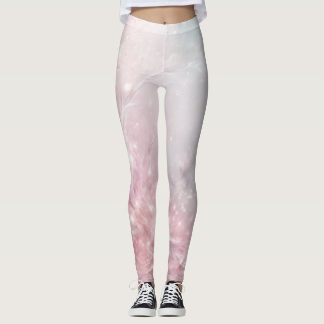 Leggings de mármol floral de oro rosa (Anverso)