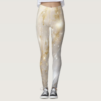 Leggings de mármol floral dorado elegante