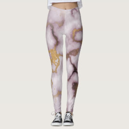 Leggings de Mármol Vena Dorada Aura Rubor