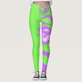 Leggings de moda con patrón de cebra neón