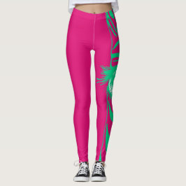 Leggings de moda con patrón de cebra neón