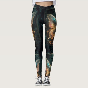 Leggings de mujer con arte de fantasía de mariposa