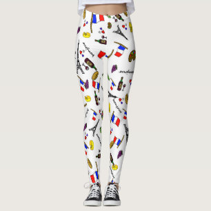 Leggings de mujer con patrón dibujado a mano con t
